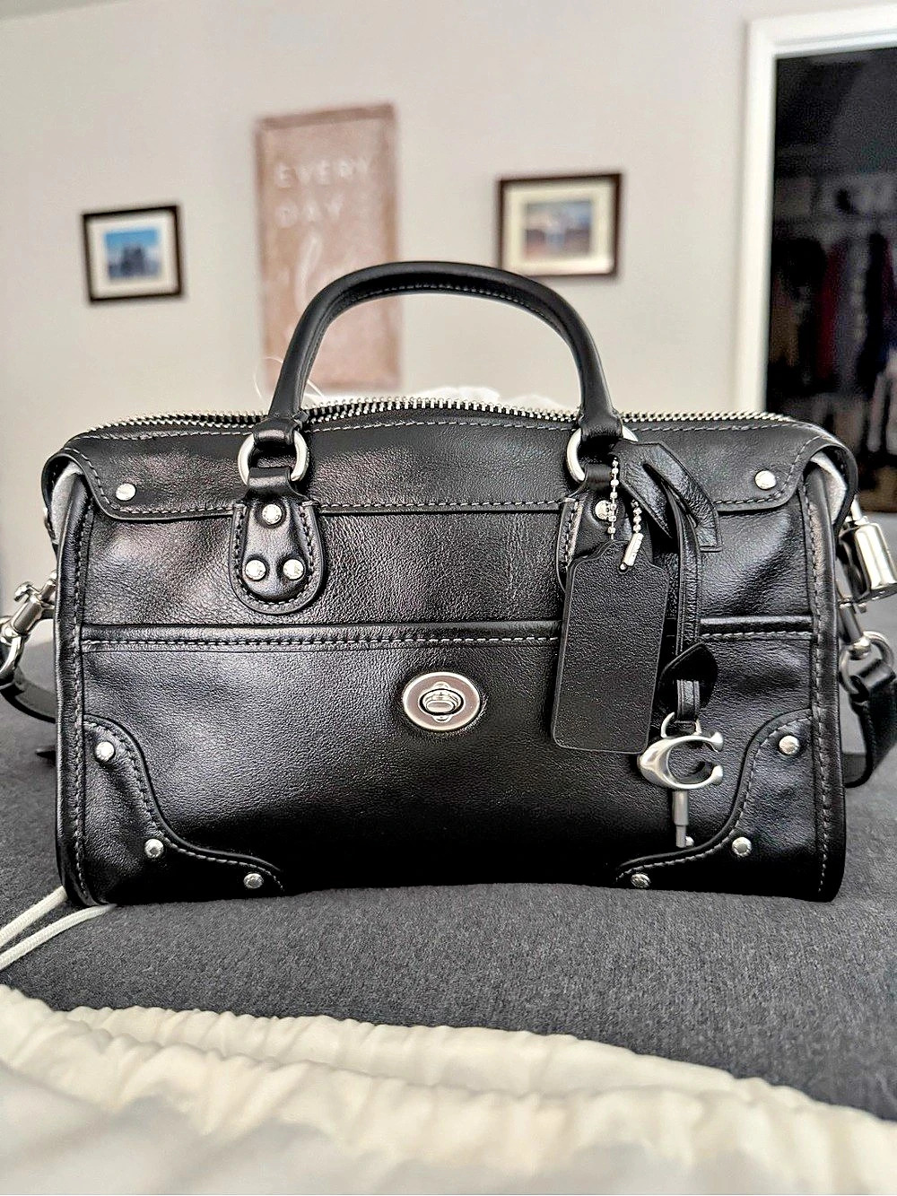 Coach Rhyder 24 Zip Top Handle 24 Black Satchel NWT